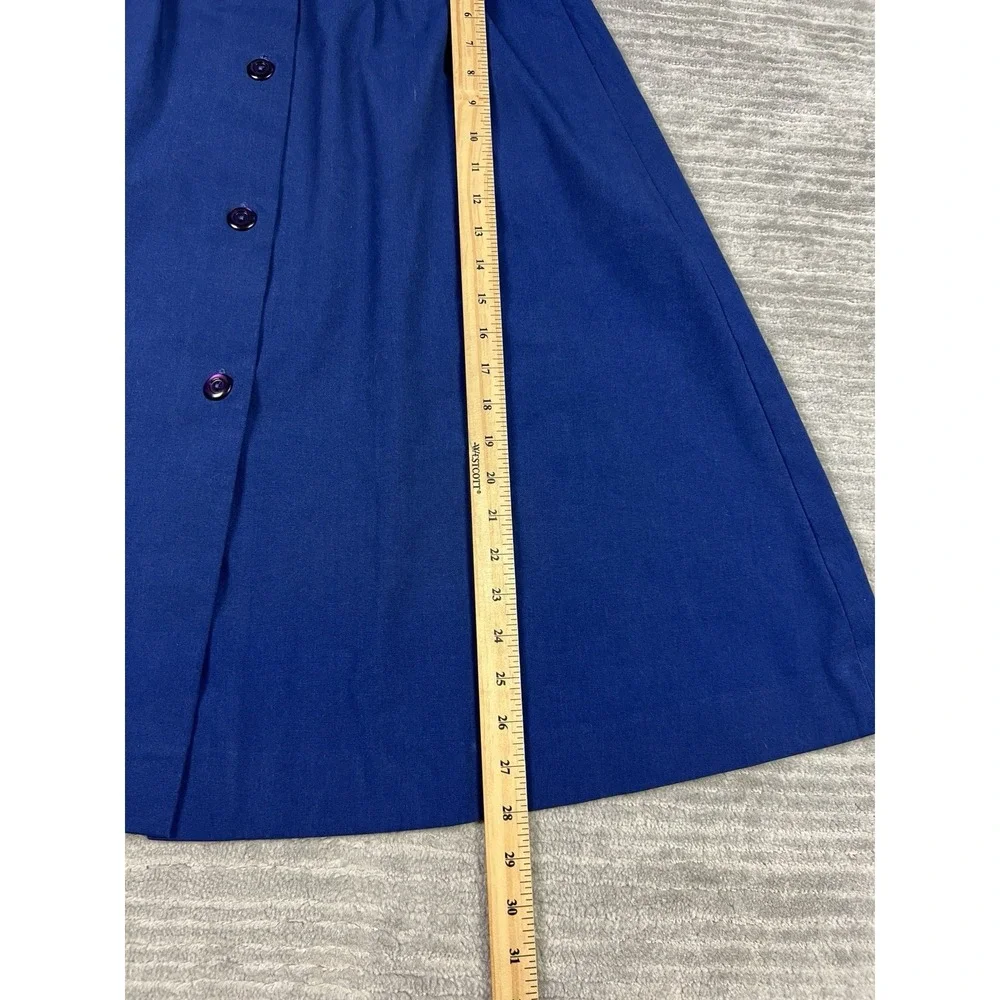 Brenda Johns Skirt Womens‎ Medium Blue A-Line Polyester Blend Midi Made in USA
